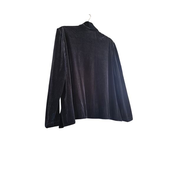 Women's Black Velvet Fringed Lightweight Jacket Large - Picture 6 of 8